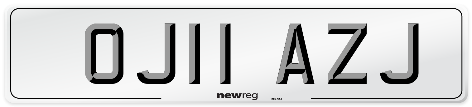 OJ11 AZJ Number Plate from New Reg